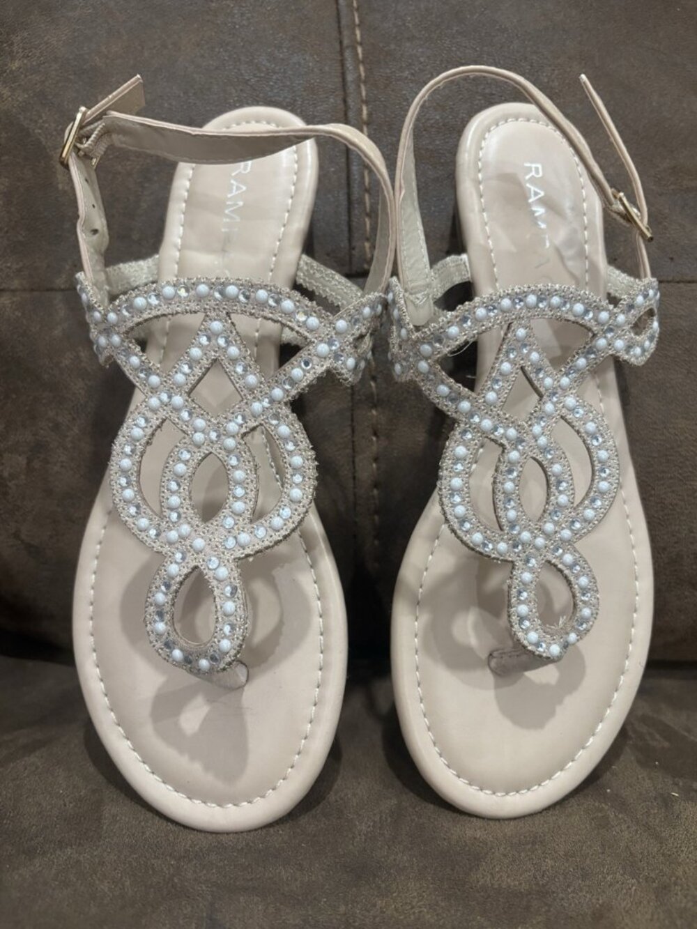 Rampage Women’s Ram-Sandra Nude Smooth Sandals Size 8M
